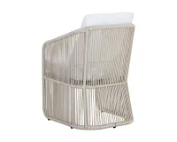 Ashe Light Beige White Cushioned Arm Chair