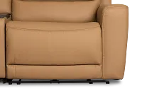 Wilder Brown Leather Medium Dual Power Sectional W/refrigerated Console