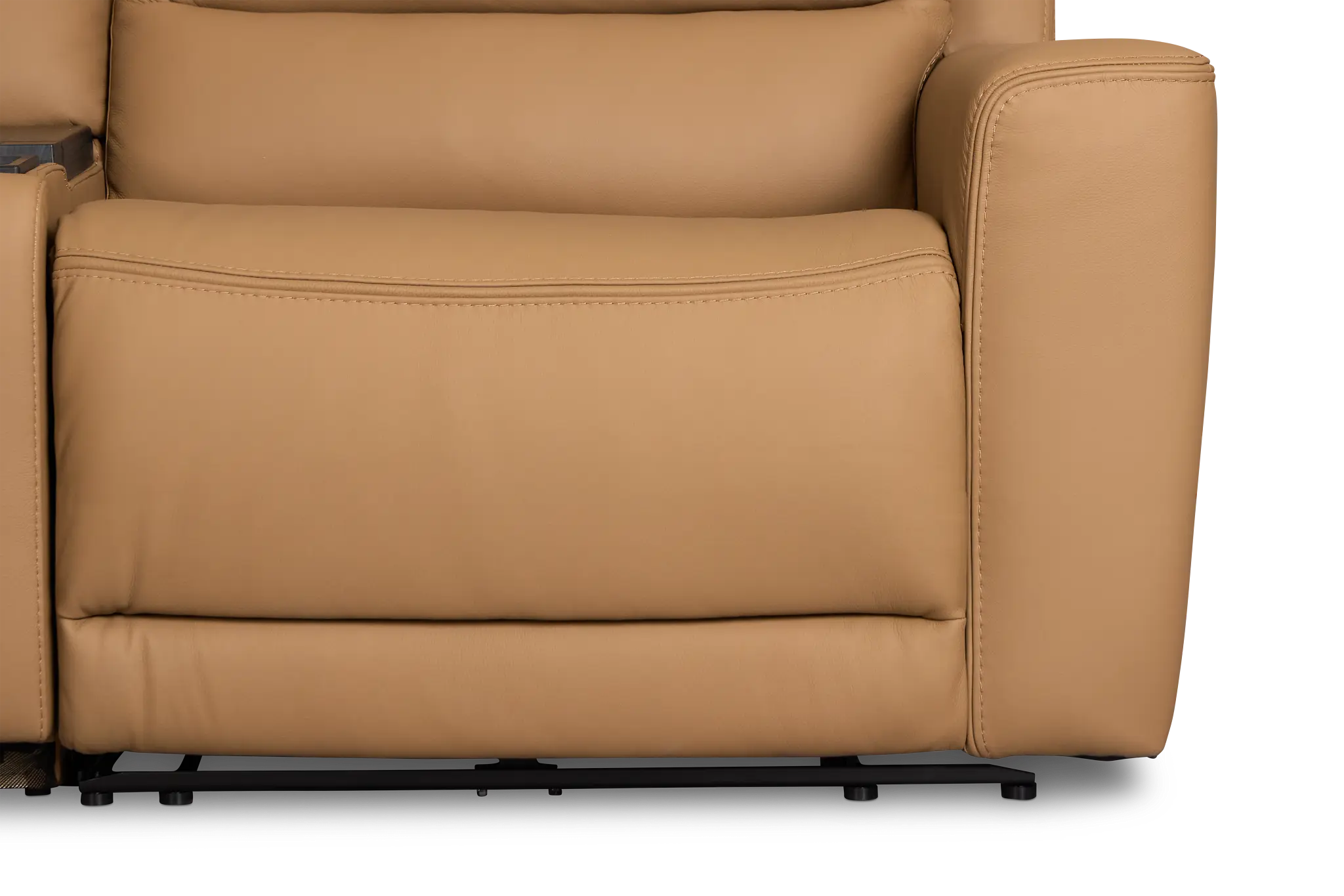 Wilder Brown Leather Medium Dual Power Sectional W/refrigerated Console Wilder Brown Leather Medium Dual Power Sectional W/refrigerated Console