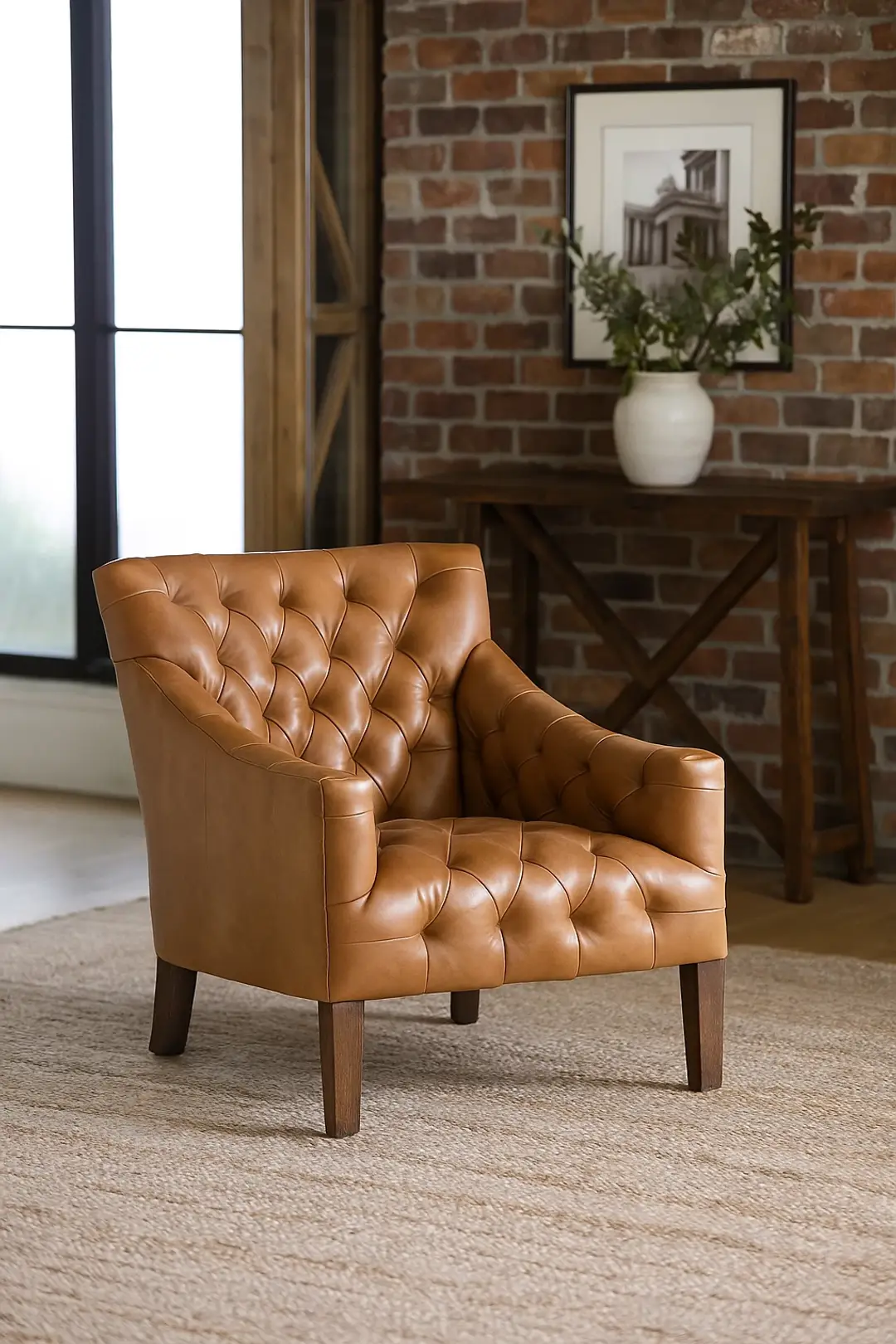 Xandra Brown Leather Accent Chair Xandra Brown Leather Accent Chair