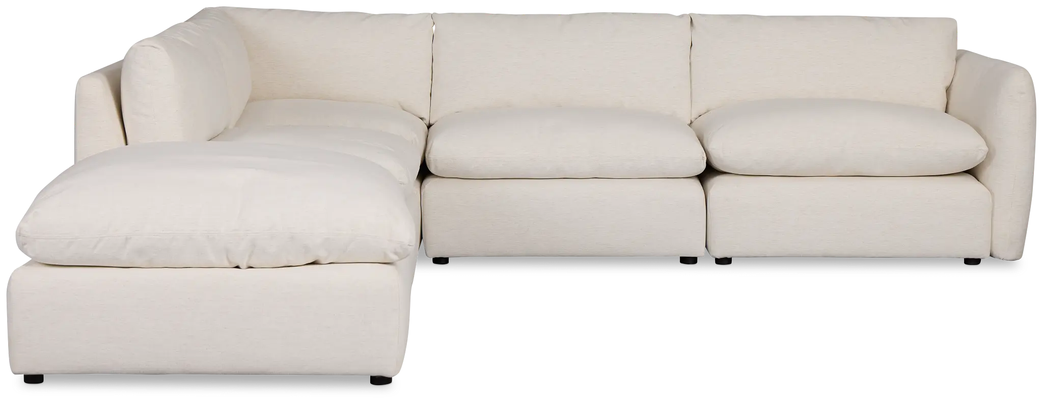 Serena White Fabric 5-piece Right Facing Bumper Sectional Serena White Fabric 5-piece Right Facing Bumper Sectional