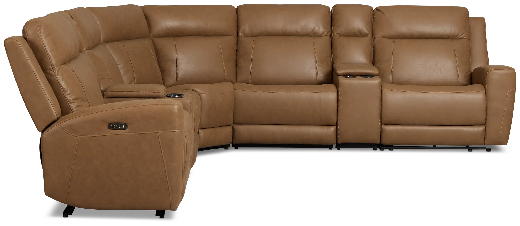 Colton Brown Micro Large Dual Power Reclining Two-arm Sectional Colton Brown Micro Large Dual Power Reclining Two-arm Sectional