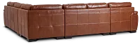 Braden Medium Brown Leather Medium Left Chaise Sectional