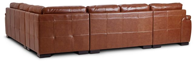 Braden Medium Brown Leather Medium Left Chaise Sectional