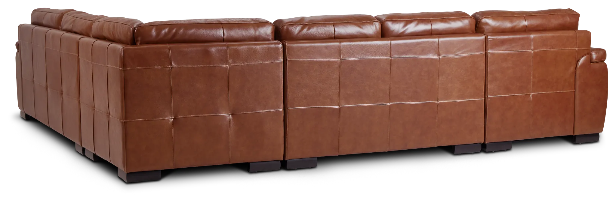 Braden Medium Brown Leather Medium Left Chaise Sectional