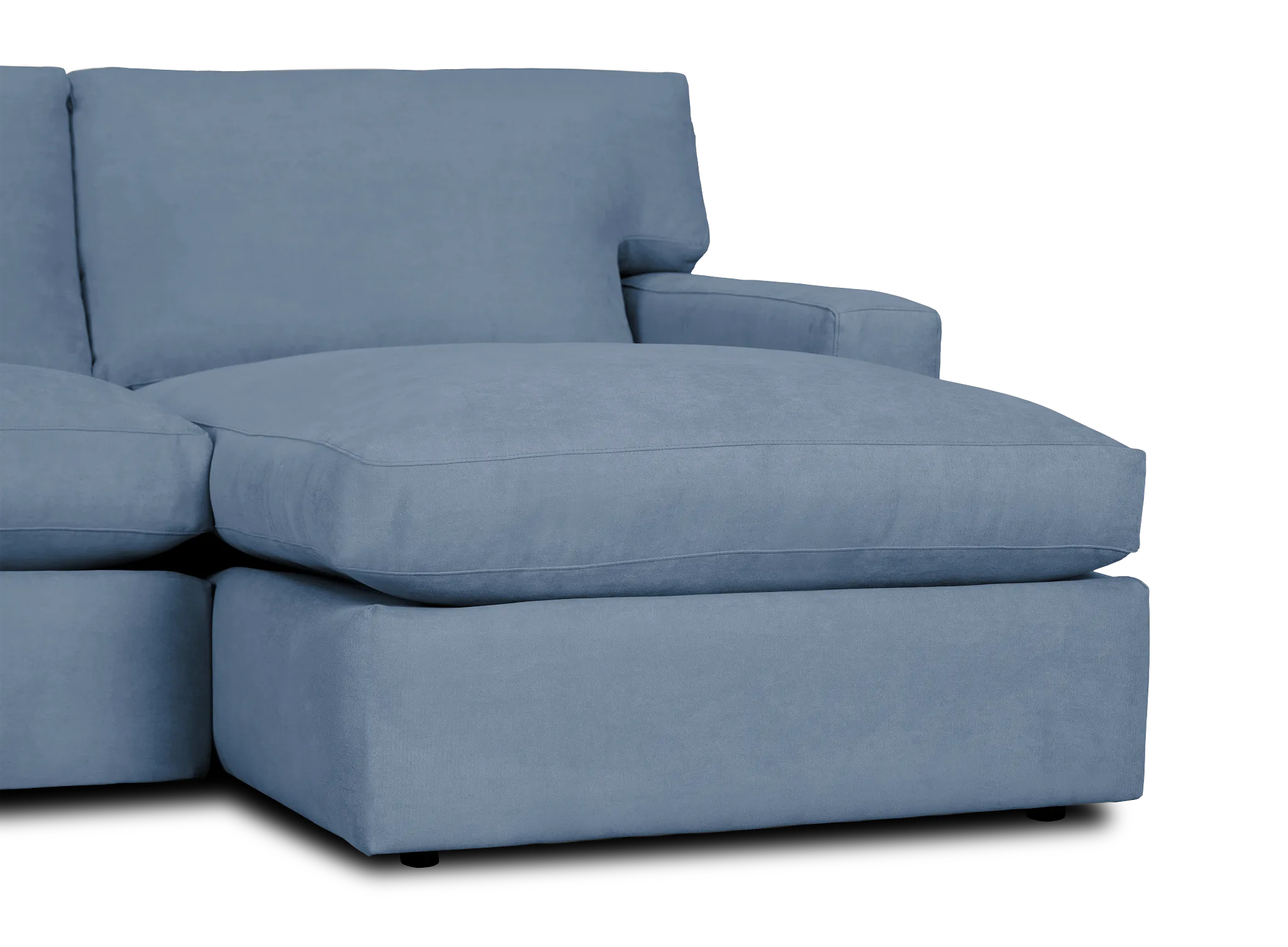 Hudson Blue Fabric Small Right Chaise Sectional