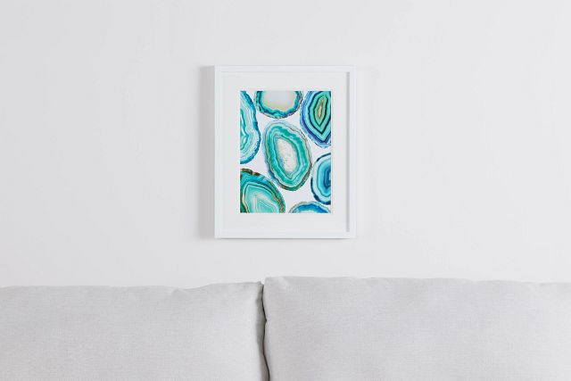 Geode2 Blue Framed Wall Art