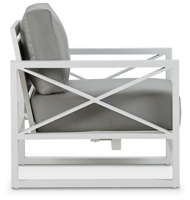 Linear White Dark Gray Rocking Chair