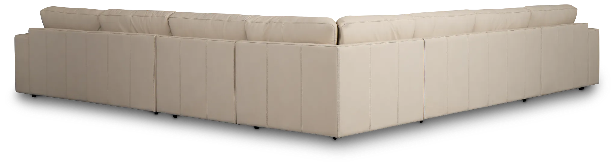 Kellan Ivory Leather Large Left Chaise Sectional