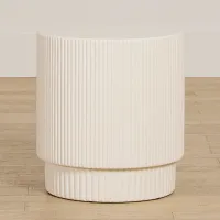 Cypress White Round End Table