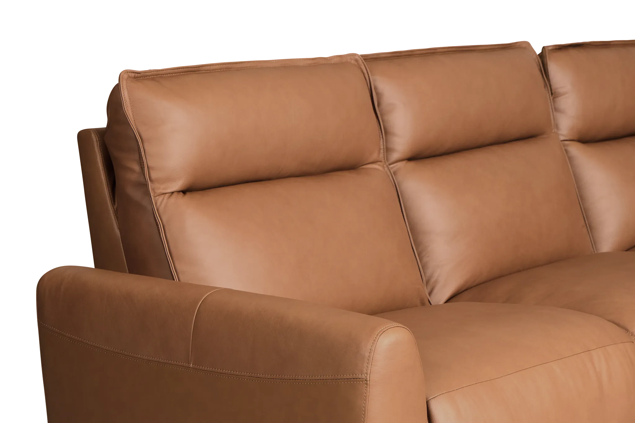 Edison Medium Brown Leather/Vinyl Medium Dual Power 2-arm Reclining Sectional