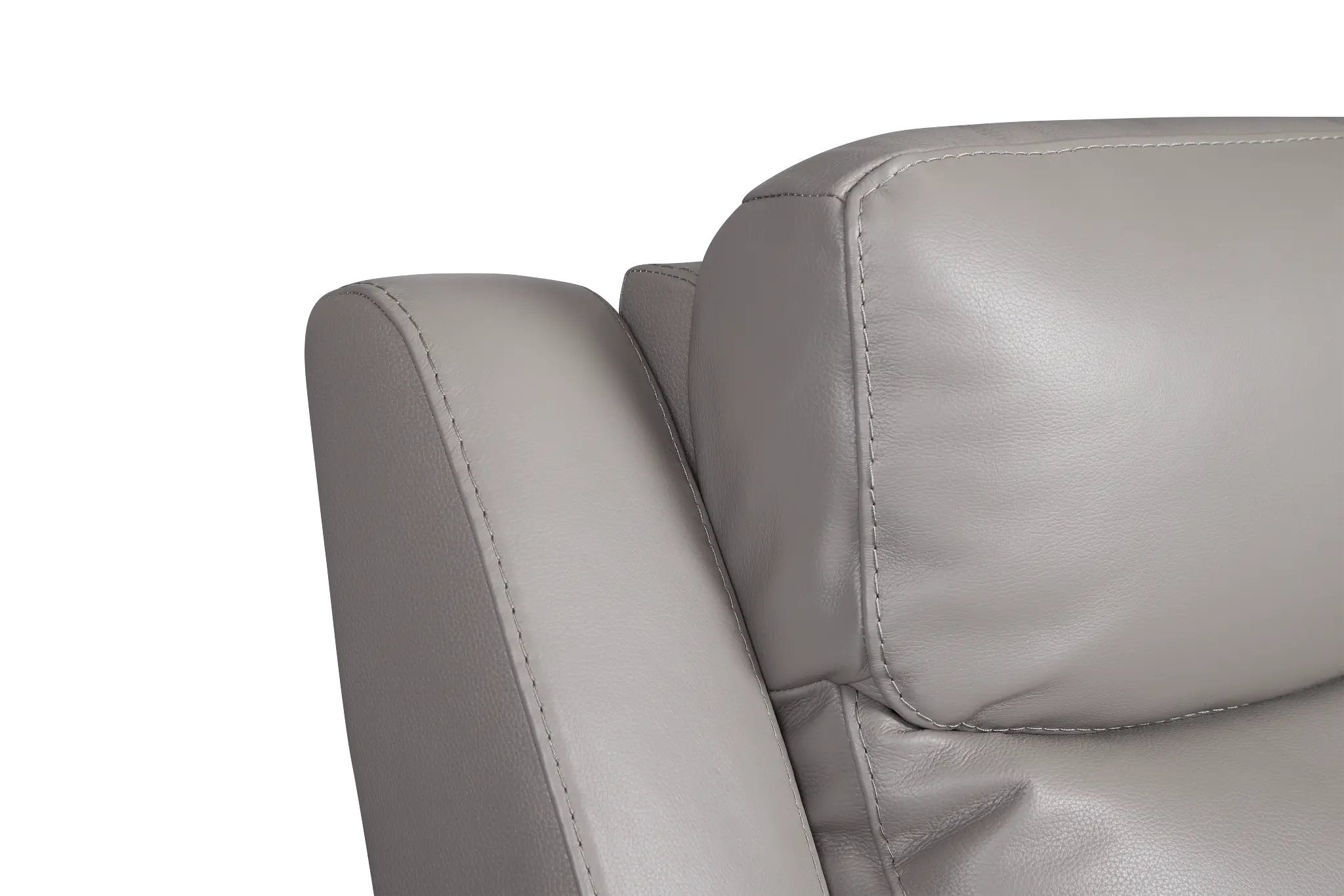 Walker Light Gray Lthr/vinyl Power Reclining Console Loveseat W/ Power Headrest Walker Light Gray Lthr/vinyl Power Reclining Console Loveseat W/ Power Headrest