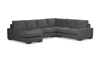 Edgewater Delray Dark Gray Medium Left Chaise Sectional