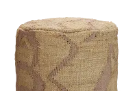 Haylen Light Brown Round Accent Pouf