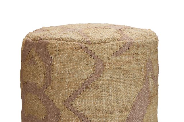 Haylen Light Brown Round Accent Pouf