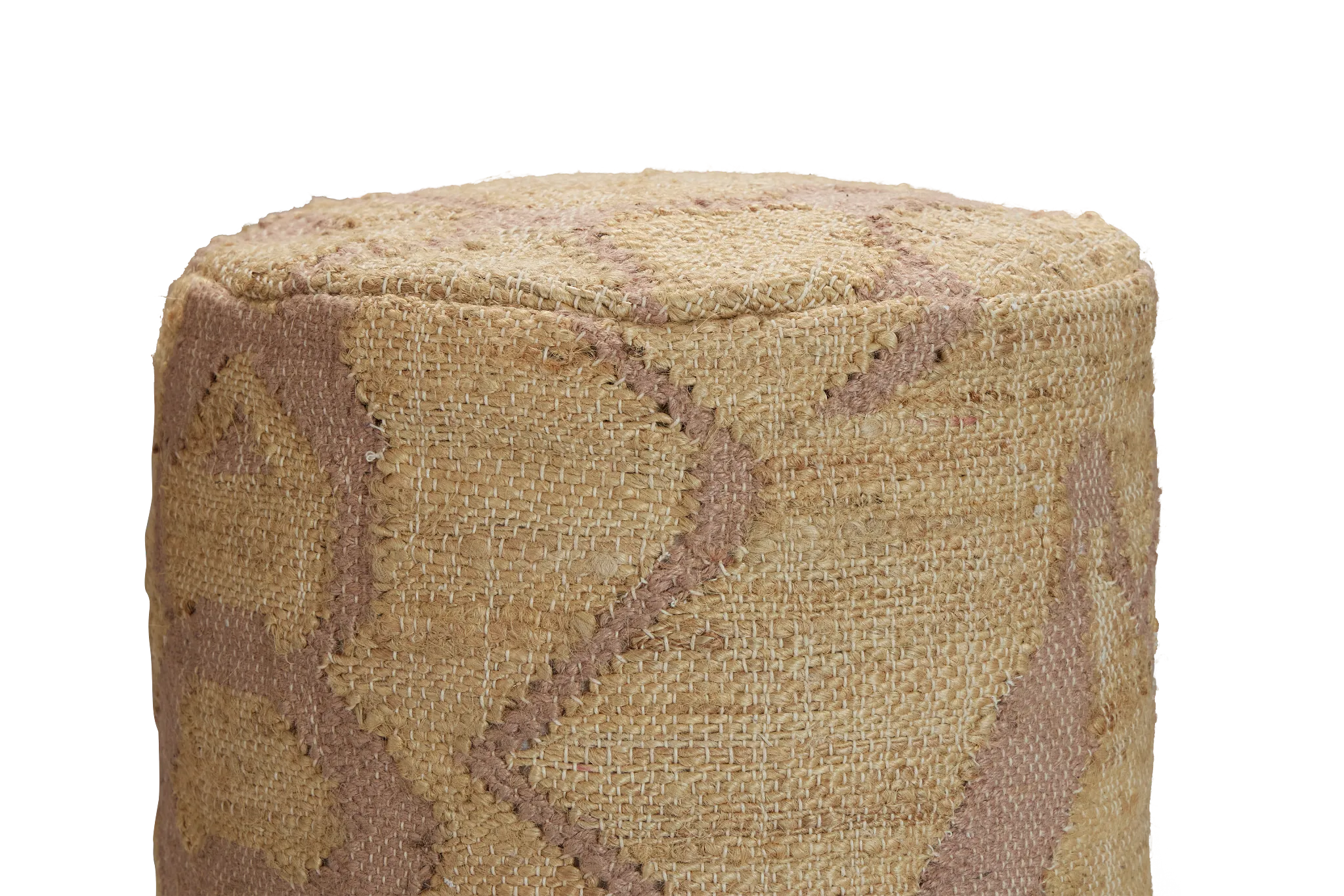 Haylen Light Brown Round Accent Pouf