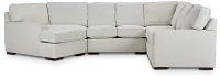 Austin White Fabric Small Left Cuddler Sectional
