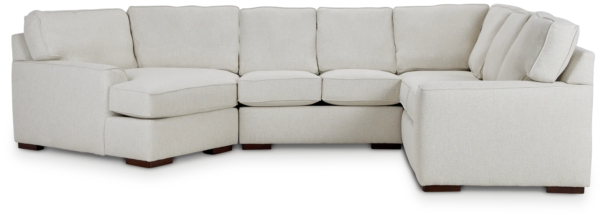 Austin White Fabric Small Left Cuddler Sectional