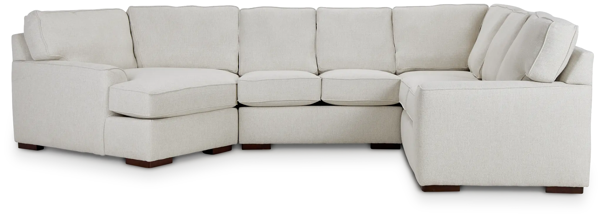 Austin White Fabric Small Left Cuddler Sectional Austin White Fabric Small Left Cuddler Sectional