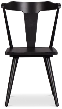Denton Black Curved Wood Side Chair