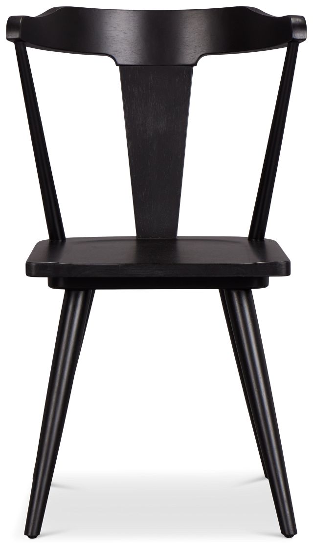 Denton Black Curved Wood Side Chair
