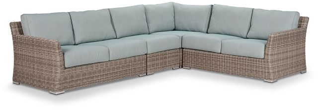 Raleigh Teal Woven Large Two-arm Sectional