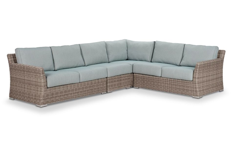 Raleigh Teal Woven Large Twoarm Sectional