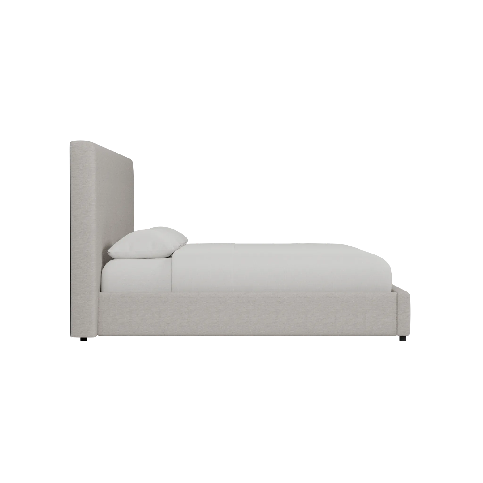 Grayton Maguire Pewter 54" Upholstered Platform Bed