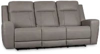 Colton Light Gray Micro Power Reclining Sofa W/ Power Headrest