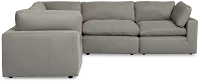 Grant Light Gray Fabric 5-piece Modular Sectional