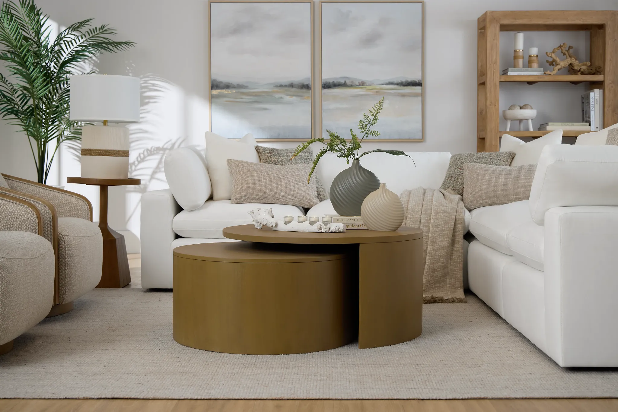 Matteo Light Tone Wood Nesting Coffee Table