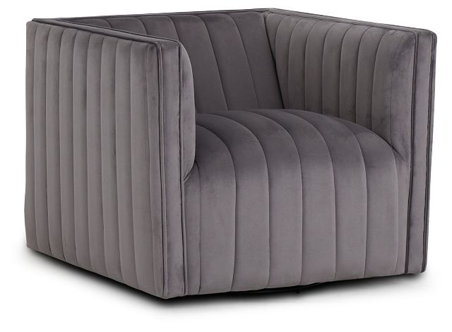 Cobra Dark Gray Velvet Accent Chair