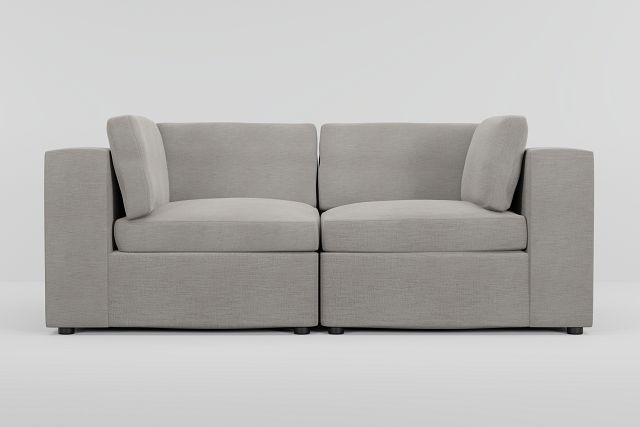 Destin Maguire Pewter Fabric 2-piece Modular Sofa