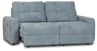 Hendrix Light Blue Fabric Power Extension Chaise Sofa