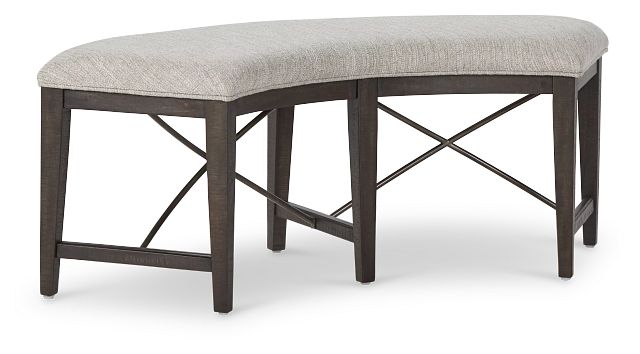 Heron Cove Dark Tone Curved Dining Bench