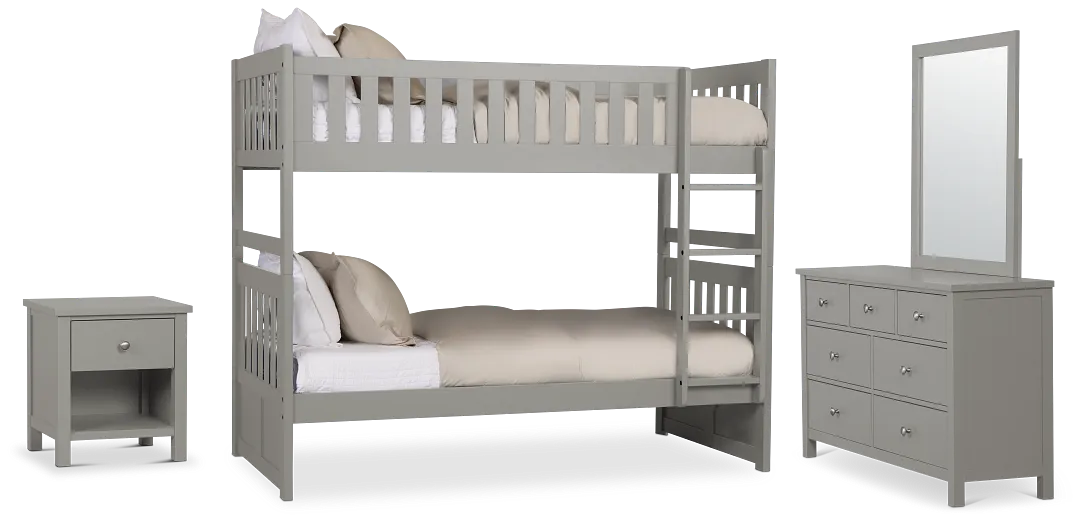 Charleston Gray Bunk Bed Bedroom