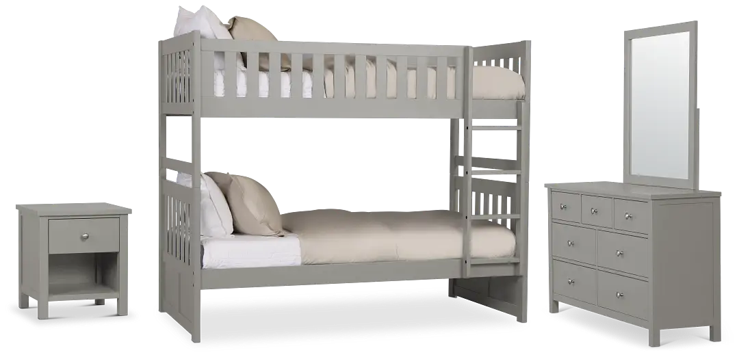 Charleston Gray Bunk Bed Bedroom Charleston Gray Bunk Bed Bedroom