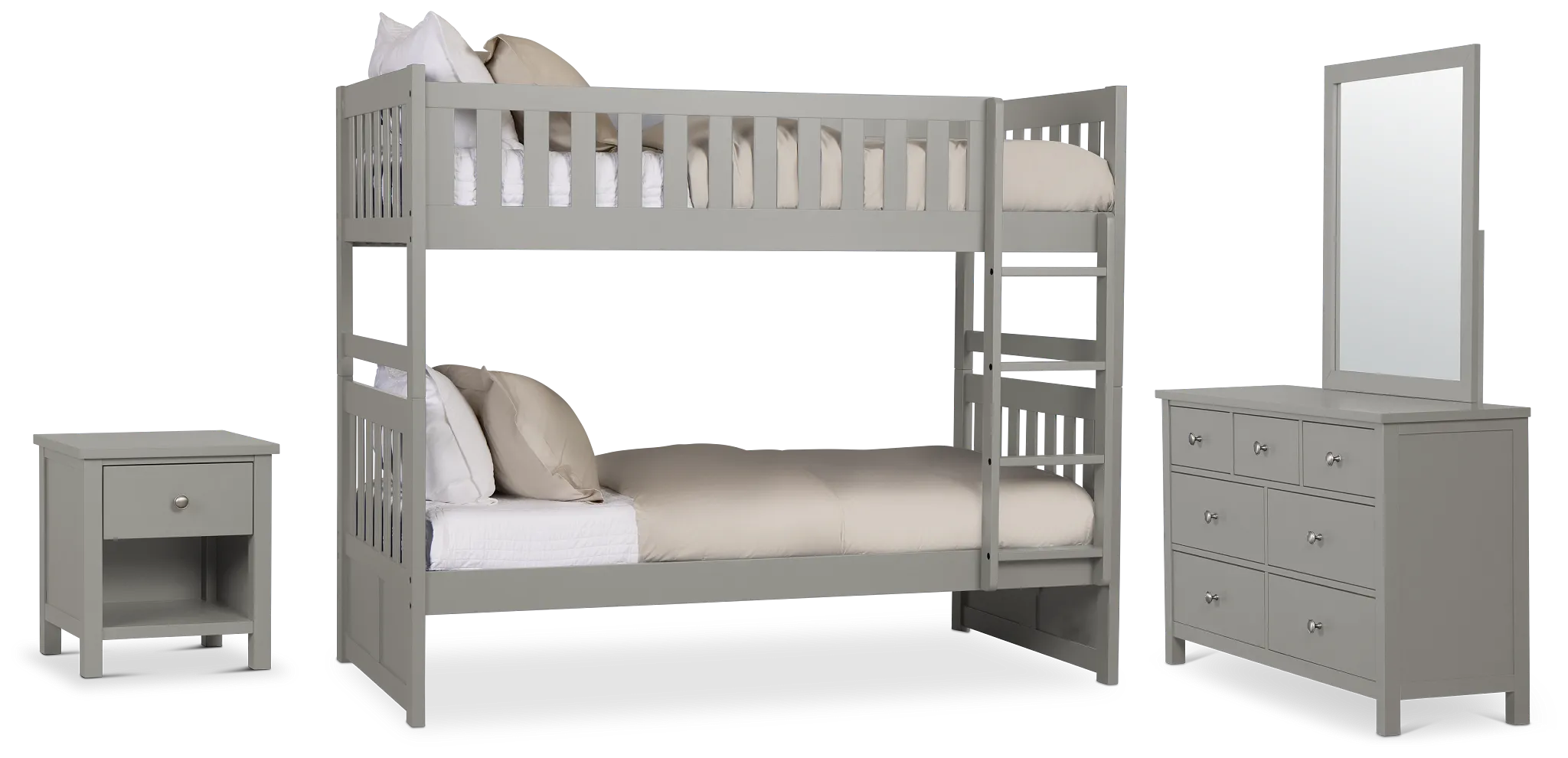 Charleston Gray Bunk Bed Bedroom