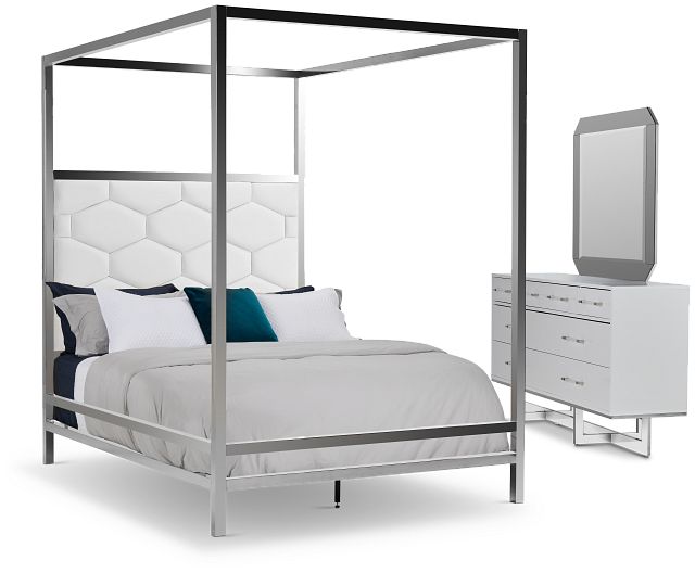 Cortina White Canopy Bedroom