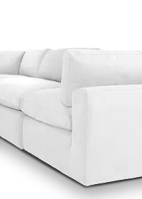Grant White Fabric 3-piece Modular Sofa