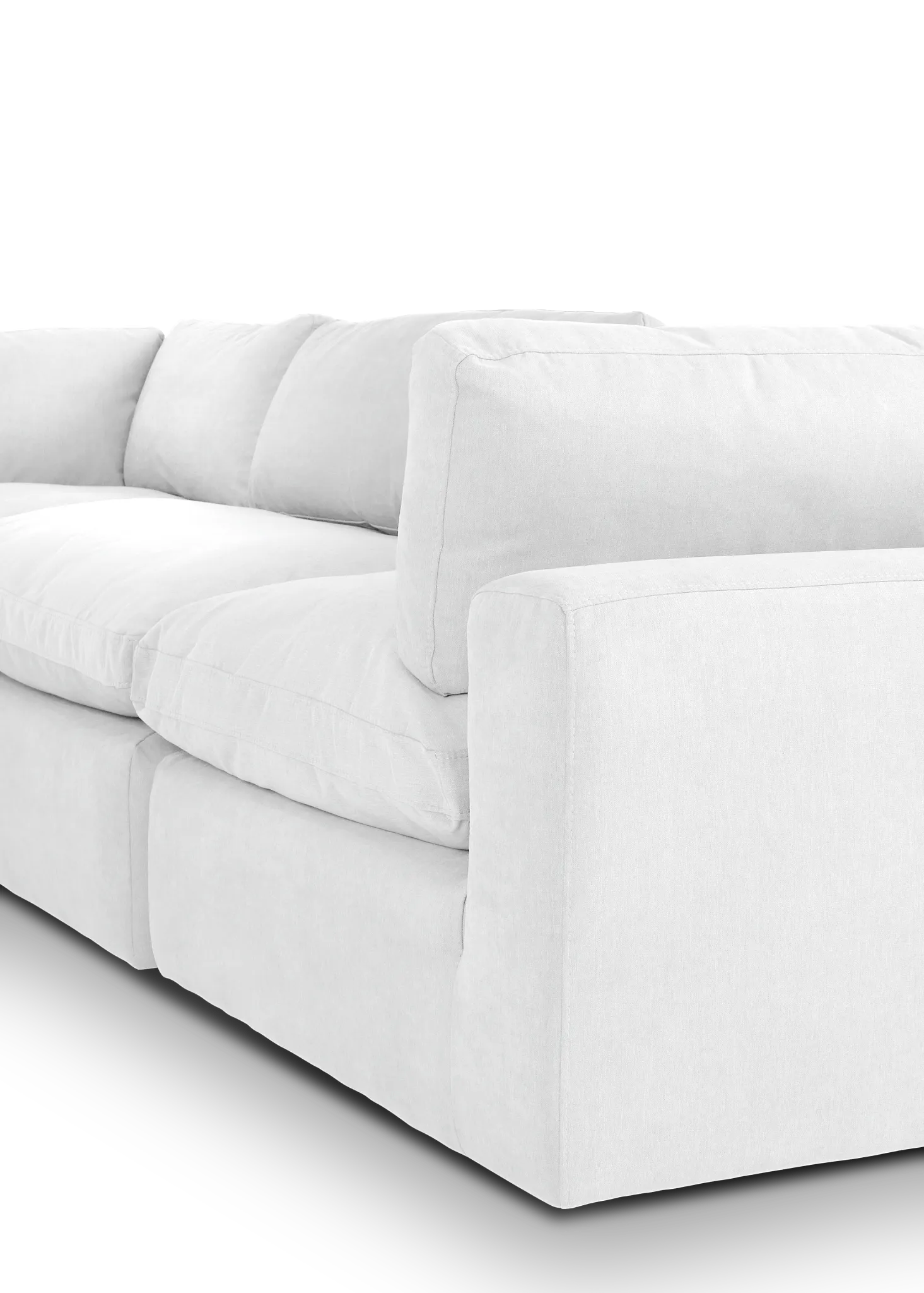 Grant White Fabric 3-piece Modular Sofa
