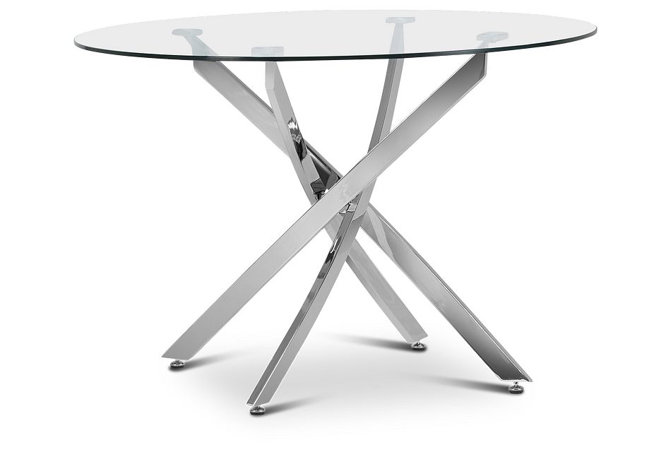 Havana Glass 43 Round Table W Chrome Legs Dining Room Tables City Furniture - Round Glass Coffee Table Chrome Legs Havana Glass 43 Round Table W Chrome Legs Dining Room Tables City Furniture - Round Glass Coffee Table Chrome Legs