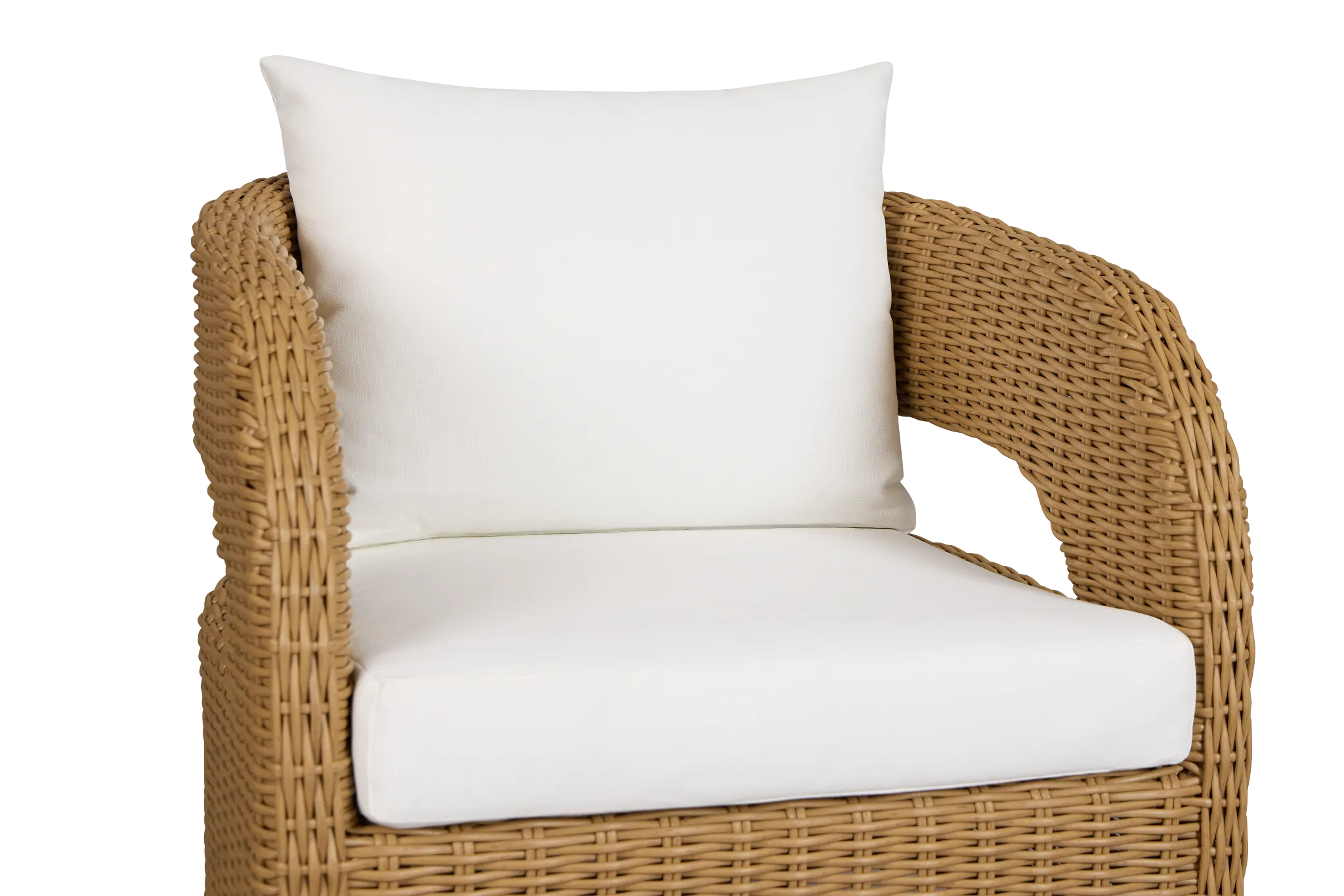 Mallorca Brown Accent Swivel Chair With White Cushions