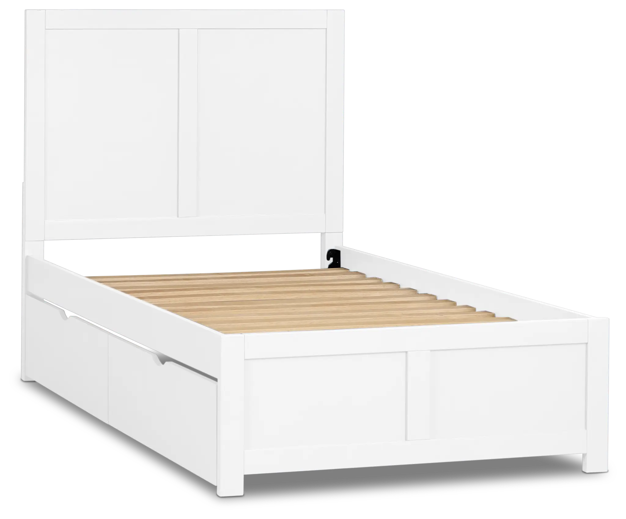 Charleston White Panel Bed With 2 Storage Drawers Charleston White Panel Bed With 2 Storage Drawers