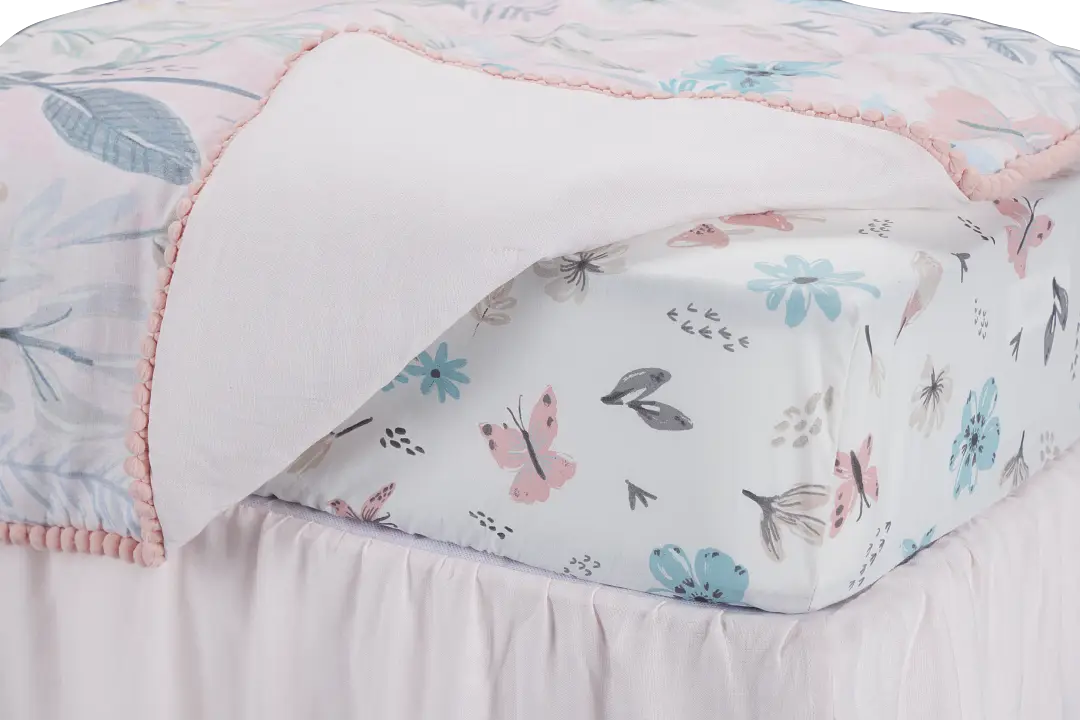 Blossom Multicolored 3 Piece Crib Bedding Set Blossom Multicolored 3 Piece Crib Bedding Set