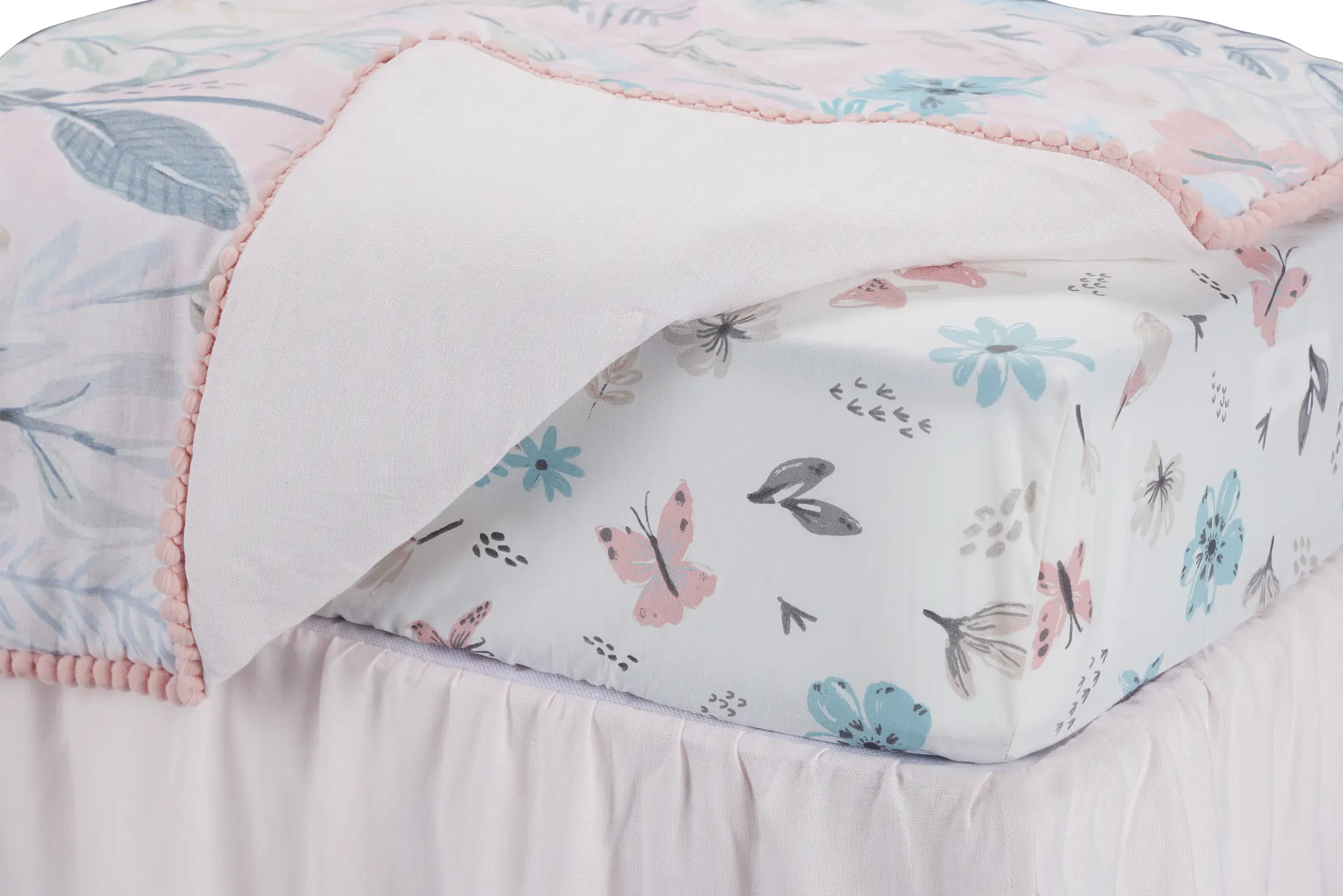 Blossom Multicolored 3 Piece Crib Bedding Set Blossom Multicolored 3 Piece Crib Bedding Set