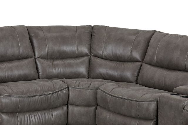 Dober Dark Gray Micro Large Dual Power Reclining Two-arm Sectional