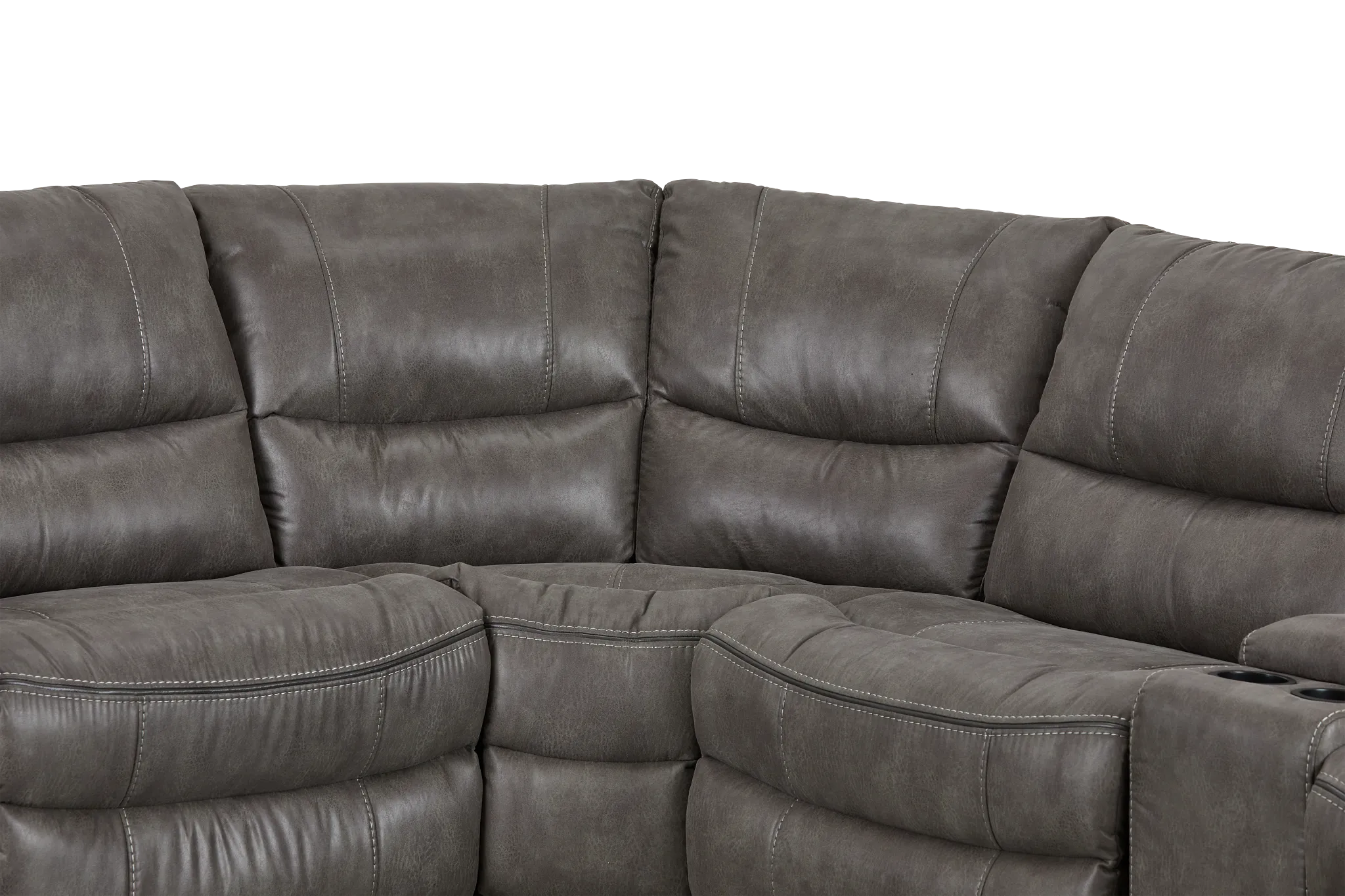 Dober Dark Gray Micro Large Dual Power Reclining Two-arm Sectional