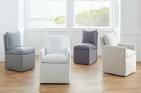 Auden Light Gray Castored Upholstered Side Chair