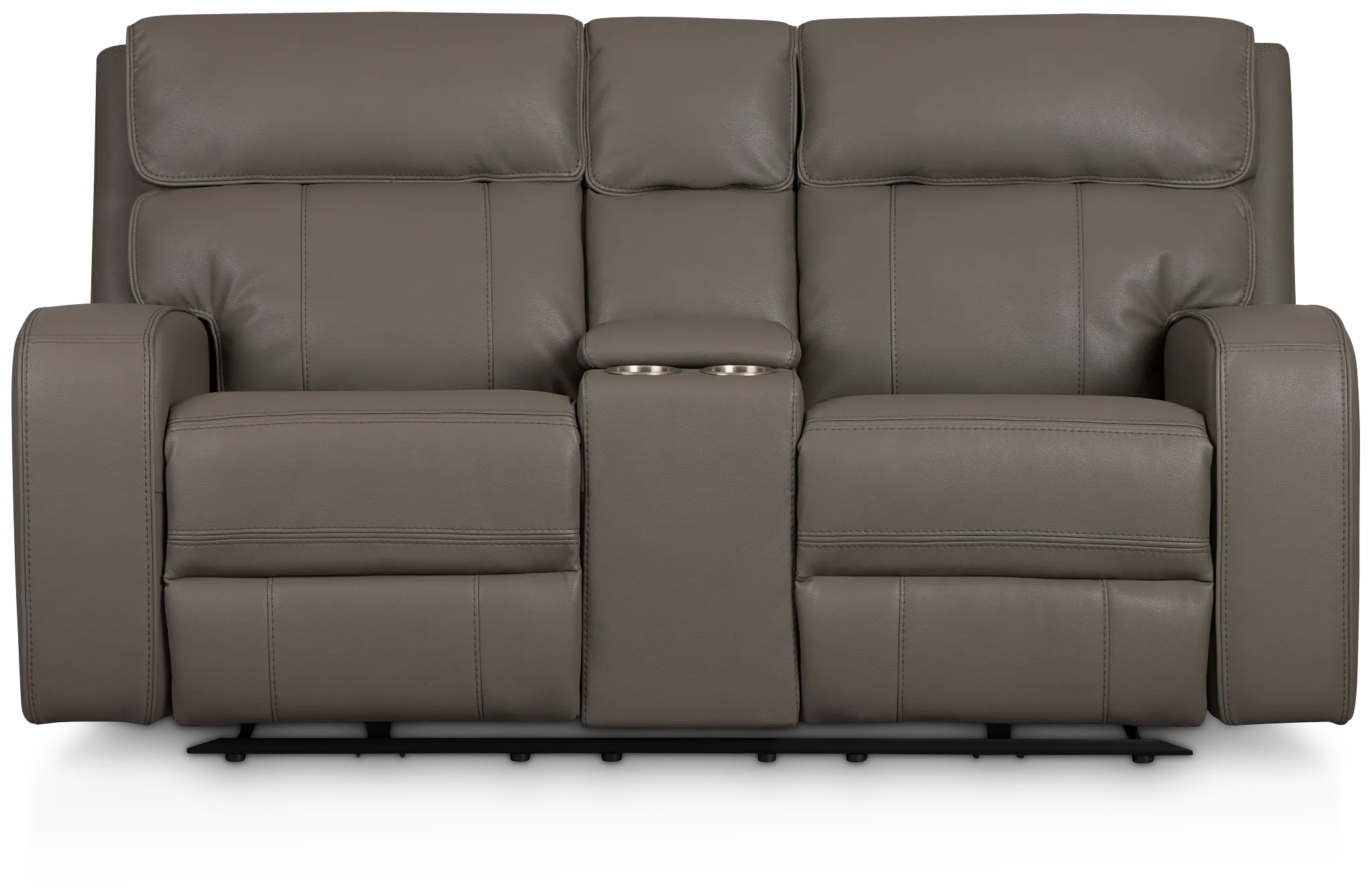 Rhett Gray Micro Power Reclining Console Loveseat